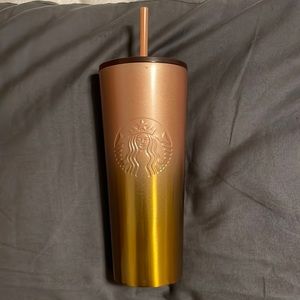 Starbucks metal pink and gold 24 oz tumbler